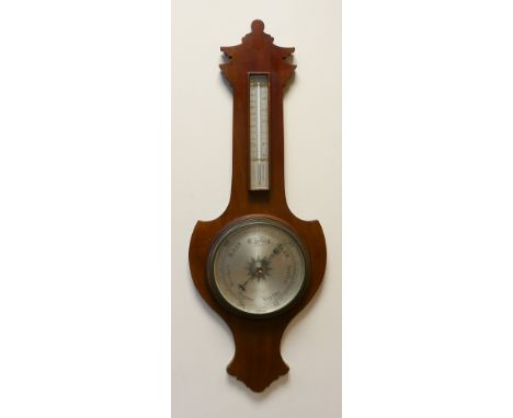 Banjo style wall barometer in mahogany case 