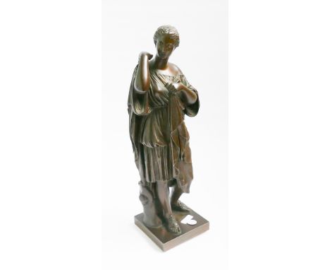 19th century bronze classical figure of Roman lady.  16" high 