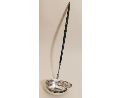 Georgian silver brandy ladle with whalebone twist handle 30cm long 