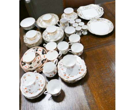 Noritake gilt bordered part tea service together with 2 other vintage china teasets 