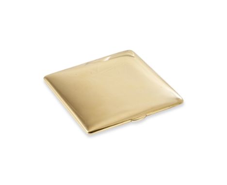 CASTELLI: POUDRIER ORDe forme carrée, ouvrant sur un miroir et un compartiment à poudre compacte, poinçons français d'occasio