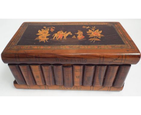 Sorento ware inlaid trinket box, 9.5" wide 