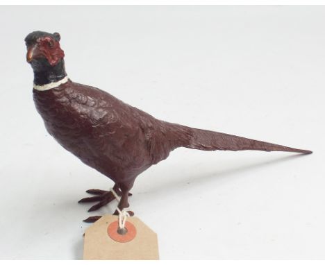 Cold painted bronze of a cock pheasant appx 19cm long