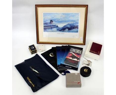 A QUANTITY OF CONCORD RELATED MEMORABILIA to include a Limited Edition print from the original painting by Anthony Hansard, s