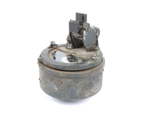 AN EARLY 20TH CENTURY GIMBLE COMPASS possibly from  a World War II aircraft 17" diameter