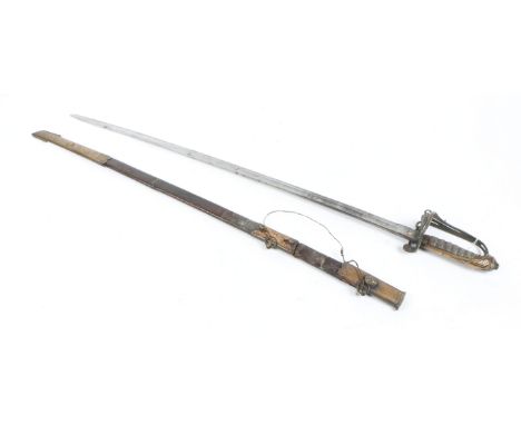 AN 1882 PATTERN INFANTRY OFFICERS SWORD the blade marked proof and 'Hebert & Co.' London, the hilt with VR cypher, fish skin 