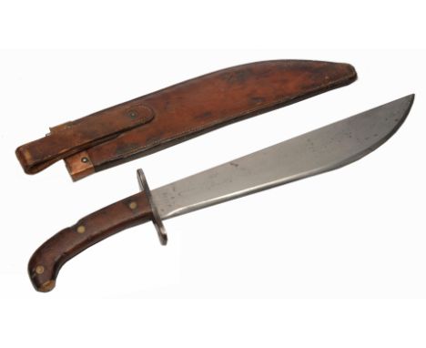 A WORLD WAR I U.S. ISSUE BOLO KNIFE the blade stamped Plumb Phila 1917 No. 42117 with the original leather scabbard marked R.