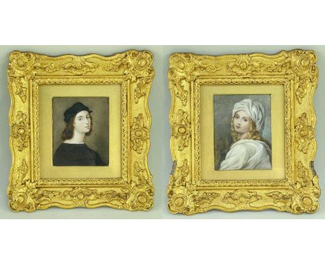 Cites PAIR PORTRAIT MINIATURES AFTER GUIDO RENI, 19th Century, depicting Beatrice Cenci, and a gentleman in black, possibly h