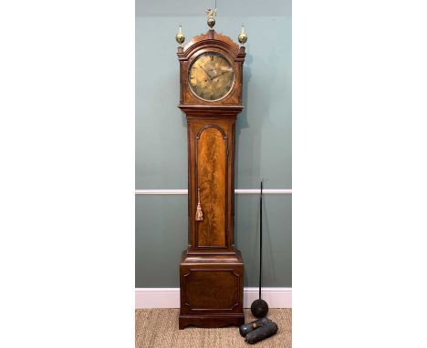 EARLY 19TH CENTURY MAHOGANY 8-DAY LONGCASE CLOCK, George Lefever, Wisbeach, 12-in brass dial with subsid. seconds, square hoo