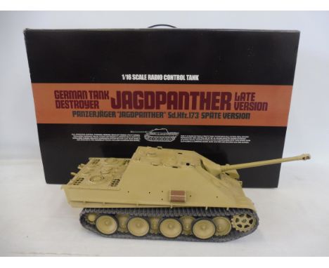 A Tamiya 1/16 scale German Tank Destroyer, Jagdpanther (the late version), boxed, in excellent condition and a German Jagpant