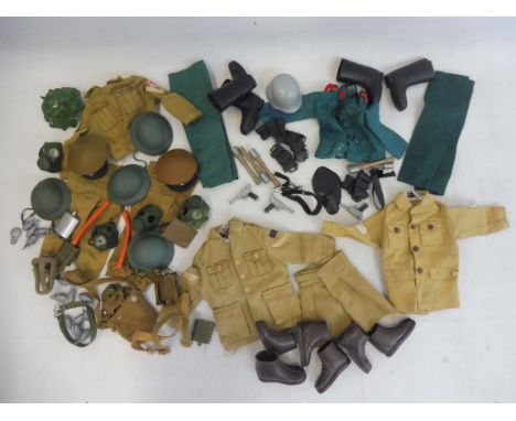 Action Man outfits to include British Army, German Stormtrooper and others. 