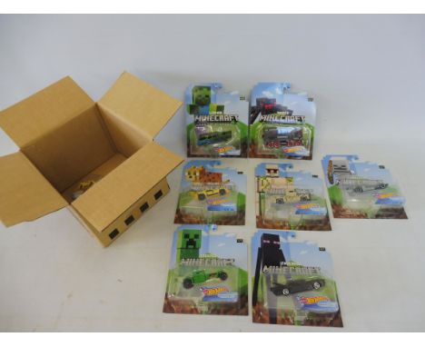 A trade pack complete, in excellent condition - Mattel Hot Wheels, carded, all different Minecraft models (8 pieces).