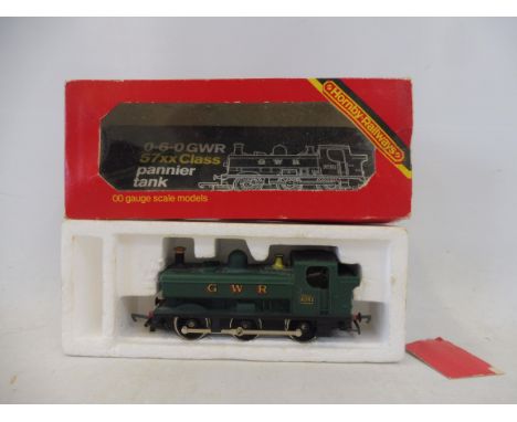 A boxed Hornby oo gauge locomotive GWR 57 Class, Pannier tank engine.