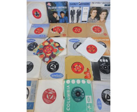 A quantity of original tri-centres and early singles, many different artists inc. Elvis, Chuck Berry, Bill Haley, Everley Bro