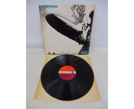 Led Zeppelin - their first rare and highly collectable album with the turquoise sleeve lettering, on red and maroon Atlantic 
