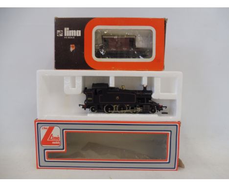 A boxed Lima BR tank engine and a piece of boxed rolling stock. 