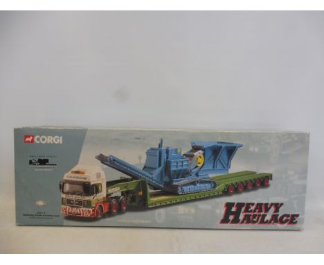 A boxed large scale Corgi heavy haulage Man King trailer and crusher load, Cadzow Heavy Haulage.