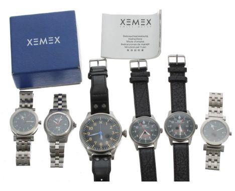 Two Royal Engineer Regiment Explosive Ordnance Disposal gentleman's wristwatches, quartz, 41mm; together with two two Xemex g