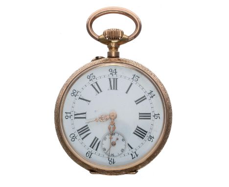 Swiss 18ct lever pocket watch, 17 jewel gilt frosted bar movement with compensated balance and regulator, inscribed 18ct hing