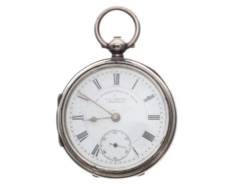 J.G. Graves 'The Express English Lever' silver lever engine turned pocket watch, Chester 1901, 53mm-Movement - currently func