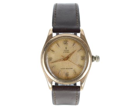 Tudor Oyster Shock-Resisting 10ct mid-size gentleman's wristwatch, reference no. 7803, serial no. 116xxx, silvered honeycomb 