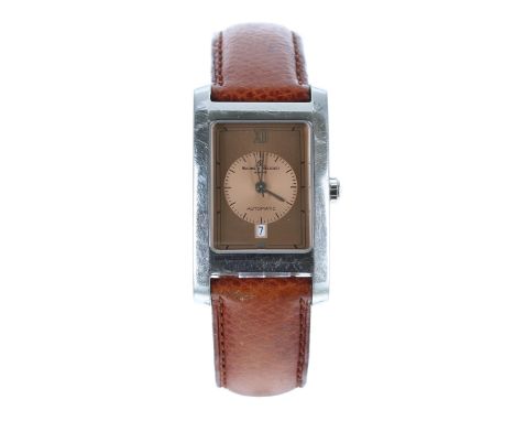 Baume & Mercier Hampton automatic stainless steel gentleman's wristwatch, reference no. MV045120, serial no. 26840xx, rectang