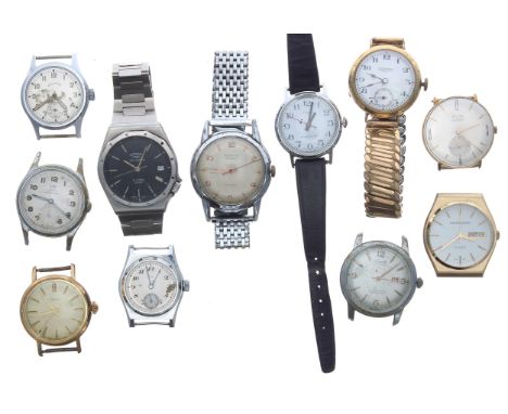 Eleven gentleman's wristwatches for repair to include Rotary Sea Captain, Timex, Zerosa Precision, Astrosonic Quartz, Lado, A