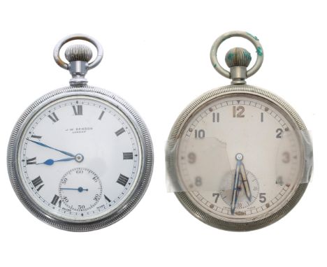 British Military Army issue nickel cased lever pocket watch, cal 30 15 jewel movement, screw case with issue markings '^ G.S.