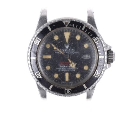 Rare Rolex Oyster Perpetual Date Sea-Dweller 'Double Red' Submariner 2000 stainless steel gentleman's wristwatch, reference n