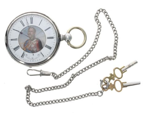 Russian silver (84) lever hunter pocket watch, Tobias 13 jewel frosted bar movement with compensated balance and regulator, i