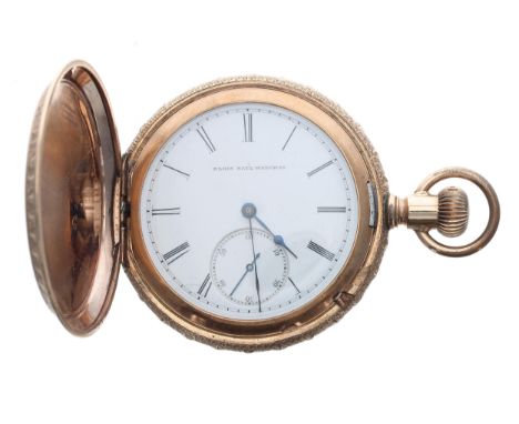 Elgin National Watch Co. gold plated lever set hunter pocket watch, circa 1880, signed adjusted movement, no. 815635, with pa