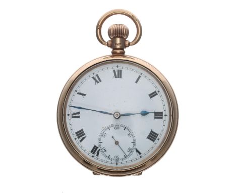 Syren 9ct lever pocket watch, signed three quarter plate movement with compensated balance and regulator, 9ct hinged cuvette,