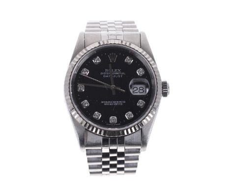 Rolex Oyster Perpetual Datejust stainless steel and white gold gentleman's wristwatch, reference no. 16234, serial no. K725xx
