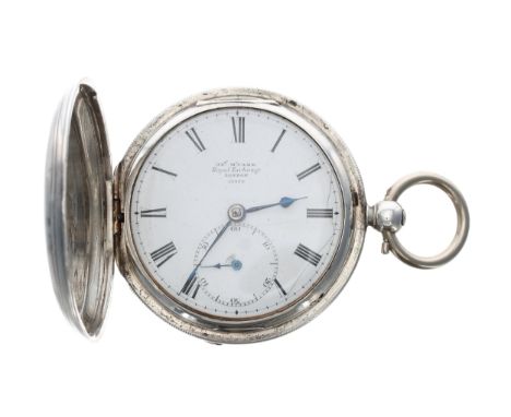 Victorian silver fusee lever hunter pocket watch, London 1853, the gilt movement signed Jas McCabe, Royal Exchange, London, n