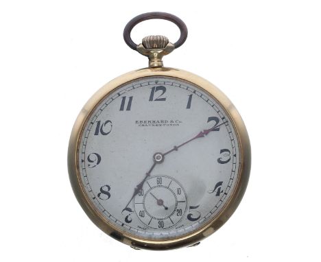 Eberhard & Co. 18ct lever dress pocket watch, signed 15 jewel movement with compensated balance and regulator, signed metal h