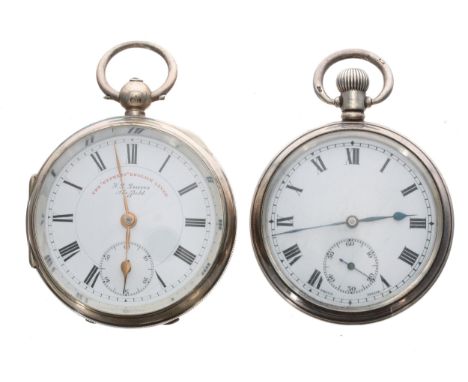 J.G. Graves 'The ''Express'' English Lever' silver engine turned pocket watch, Chester 1903, signed movement and dial, 52mm; 