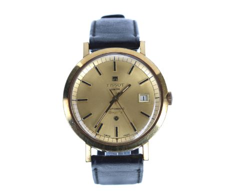 Tissot Seastar automatic gold plated and stainless steel gentleman's wristwatch, circular champagne dial with applied baton m