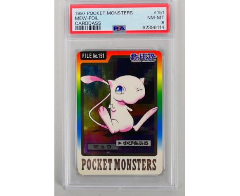 Pokemon - A PSA graded Japanese 1997 Pocket Monsters Carddass Mew-Foil #151. The card is graded 8 NM-MT. (This does not const