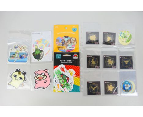 Pokemon - A collection of Pokemon stickers from various series, including seven 24K Gold Plating stickers, a sealed 5-pack of