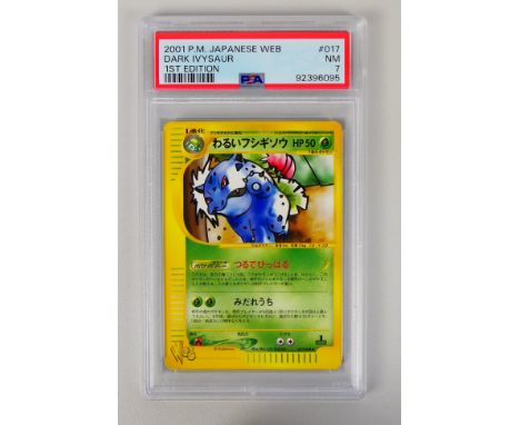 Pokemon - A PSA graded 2001 Pokemon Japanese Web Dark Ivysaur 1st Edition #017. The card is graded 6 EX-MT. (This does not co