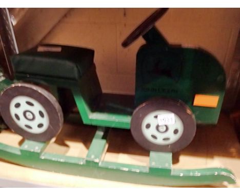 Child's wooden John Deere tractor rocker. Not available for in-house P&amp;P 
