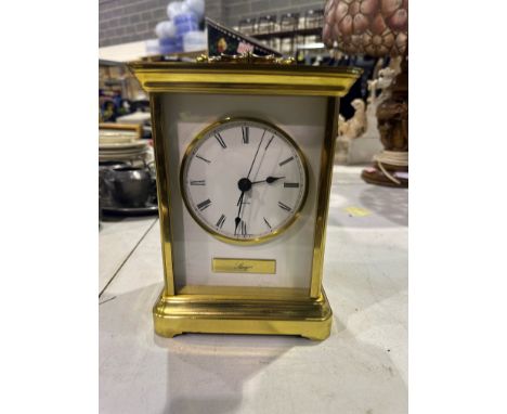 Staiger German brass cased mantle clock.. Not available for in-house P&amp;P 