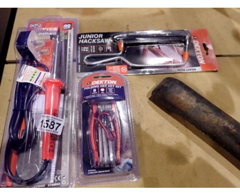 Soldering iron, hex key set and a hacksaw. Not available for in-house P&amp;P 