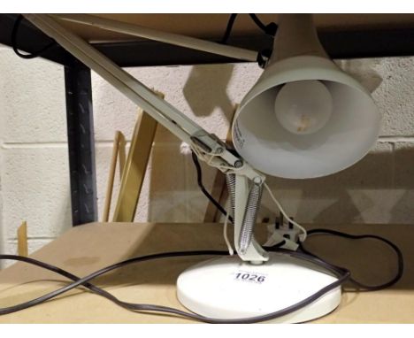White anglepoise style lamp. All electrical items in this lot have been PAT tested for safety and have passed. This does not 