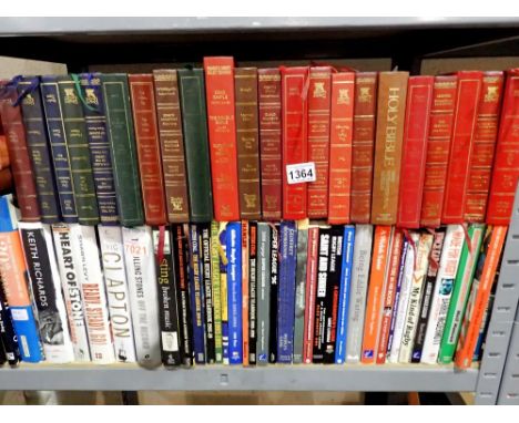 Shelf of rugby books and music. Not available for in-house P&amp;P 