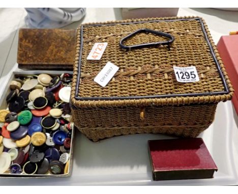 Sewing items and two playing card sets. Not available for in-house P&amp;P 