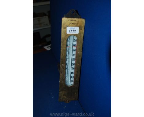 A heavy Brass Thermometer by T. Vincent and Co. Newport