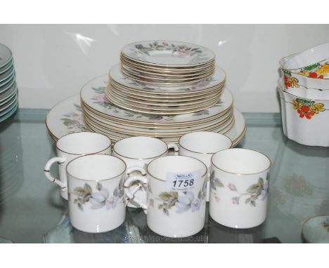 A quantity of Royal Worcester 'June Garland' china including six coffee cans and saucers, six tea plates, six side plates, tw