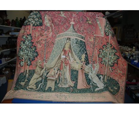 A Tapestry 'Mon Seul Desir', 5'7'' wide x 4'8'' high.
