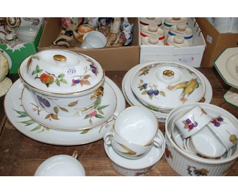 A quantity of Royal Worcester 'Evesham' including lidded Tureens, Meat Platter, Pie Plate, Souffle Dishes, etc., and two ''Wi